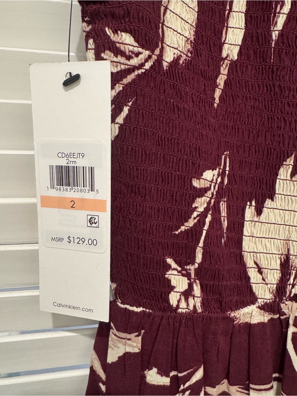 Calvin Klein Burgundy Sleeveless Floral Maxi jumpsuit - Picture 7 of 8